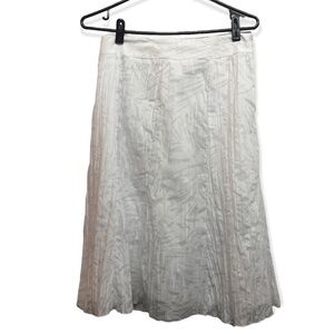 Laura White Skirt With Leaves Pattern Size 10